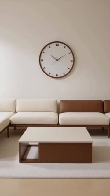 ساعت دیواری لبه گرد مینیمال ۶۰ سانت اعداد ترکیبی کپل