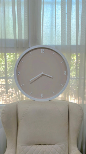 ساعت دیواری دایره لبه تخت | اعداد ترکیبی خطی | جنس MDF با موتور آرامگرد تایوانی | ۵۰ سانت